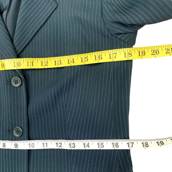 Alex Garfield Vintage Button Down Blazer Suit Jacket Women Size 4 Blue P… - Picture 13 of 16